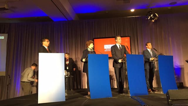 Lt. Gov. Newsom Pushes Single-Payer in First Gov. Debate