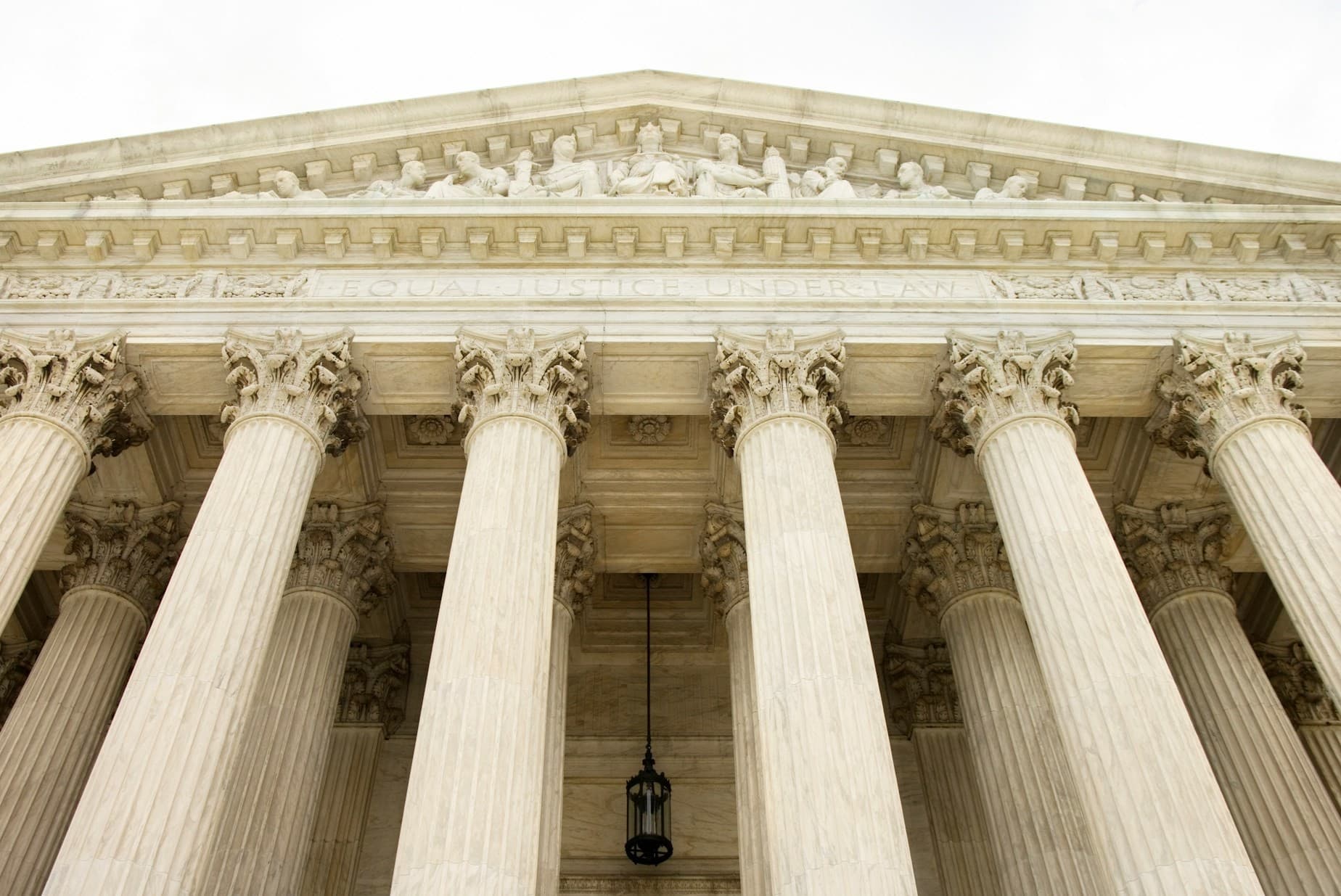 Close up of US Supreme Court building.
