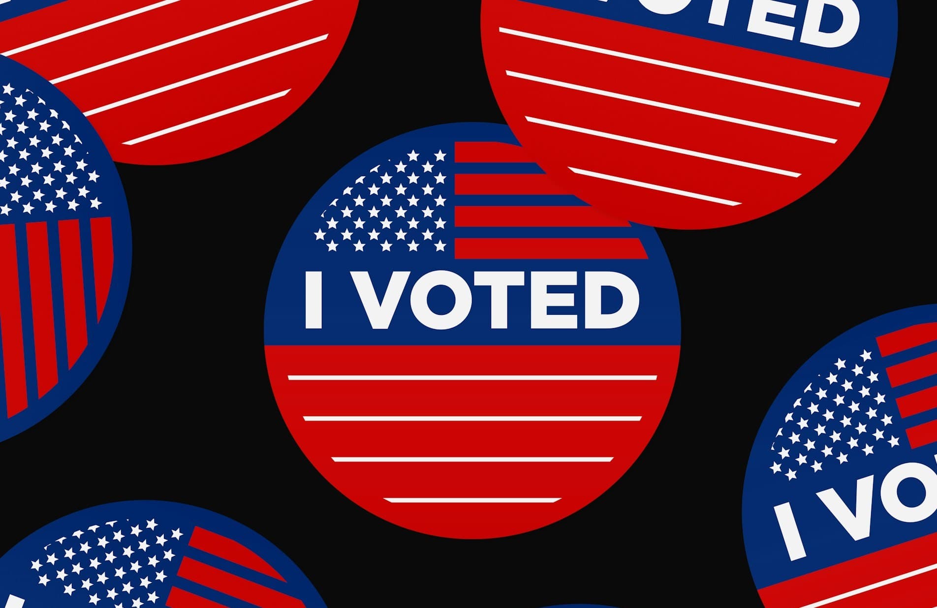 I voted stickers on top of a black background. 