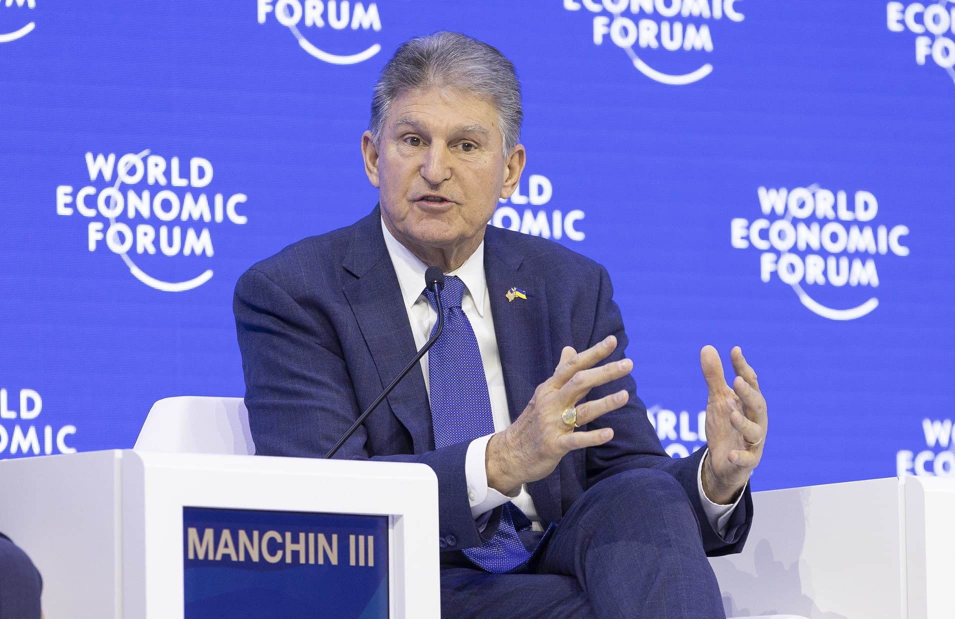 Joe Manchin at the 2023 World Economic Forum Annual Meeting. 