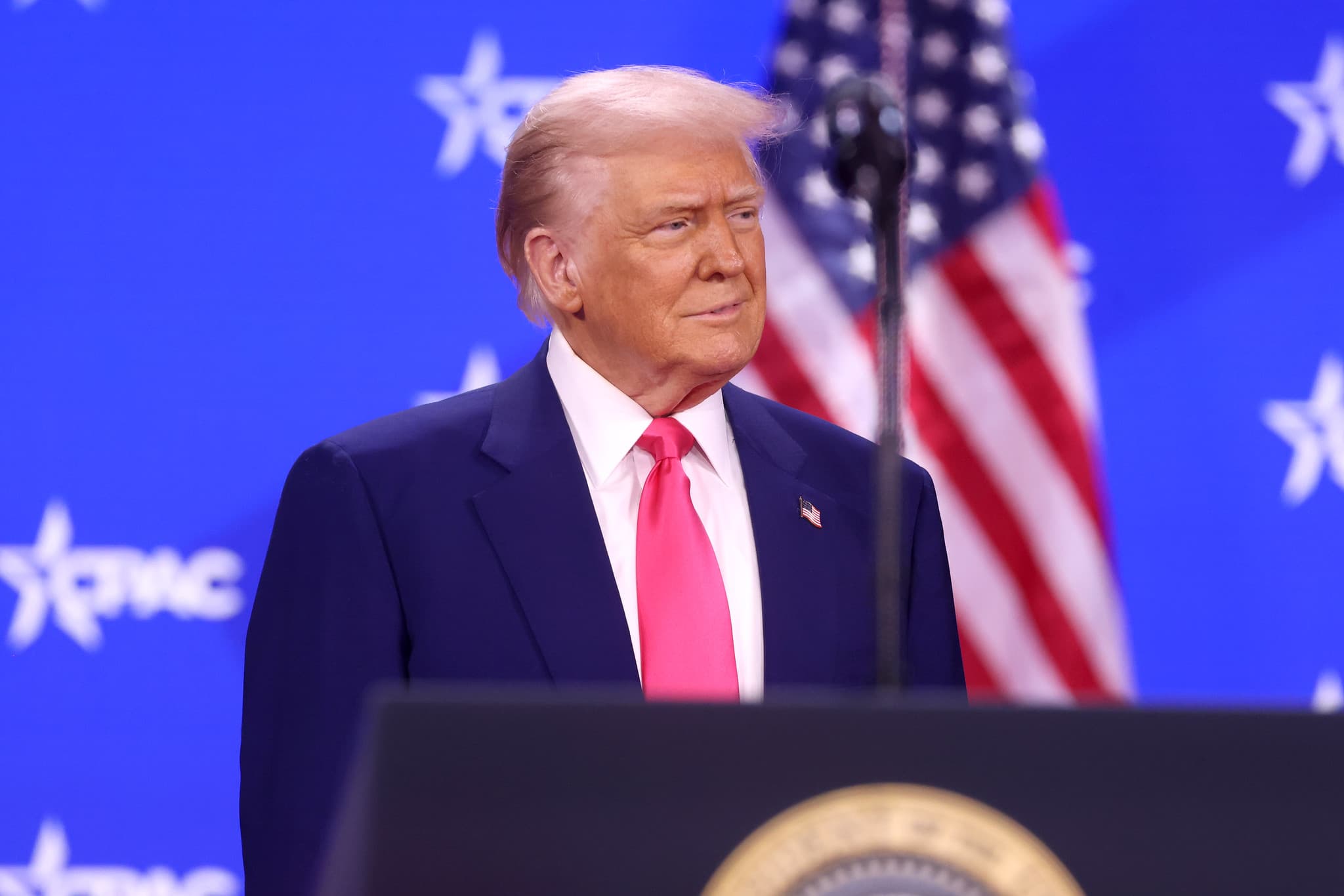 President Donald Trump at CPAC. 