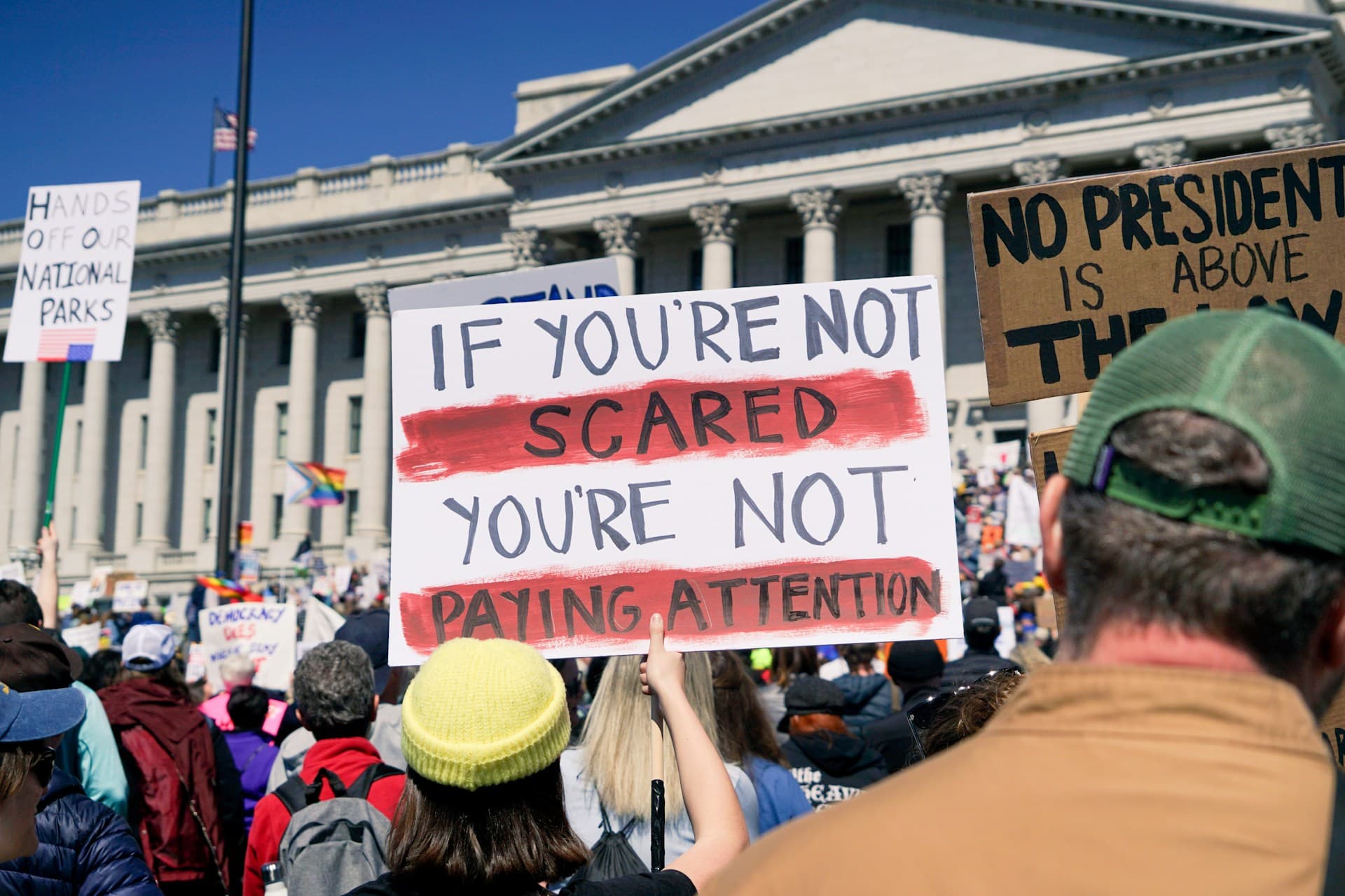 Sign at a protest. 