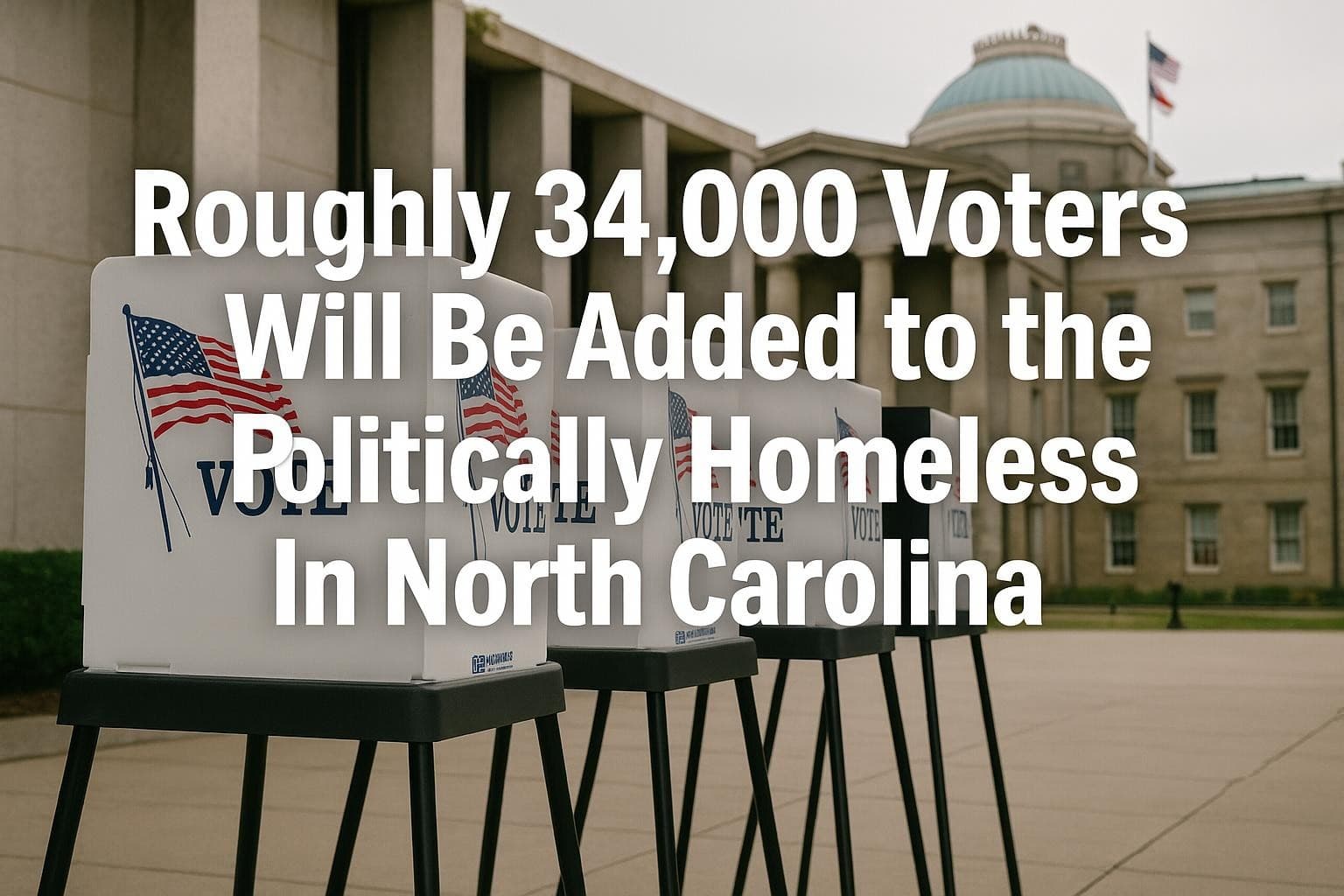 Roughly 34,000 voters will be added to the politically homeless in North Carolina.