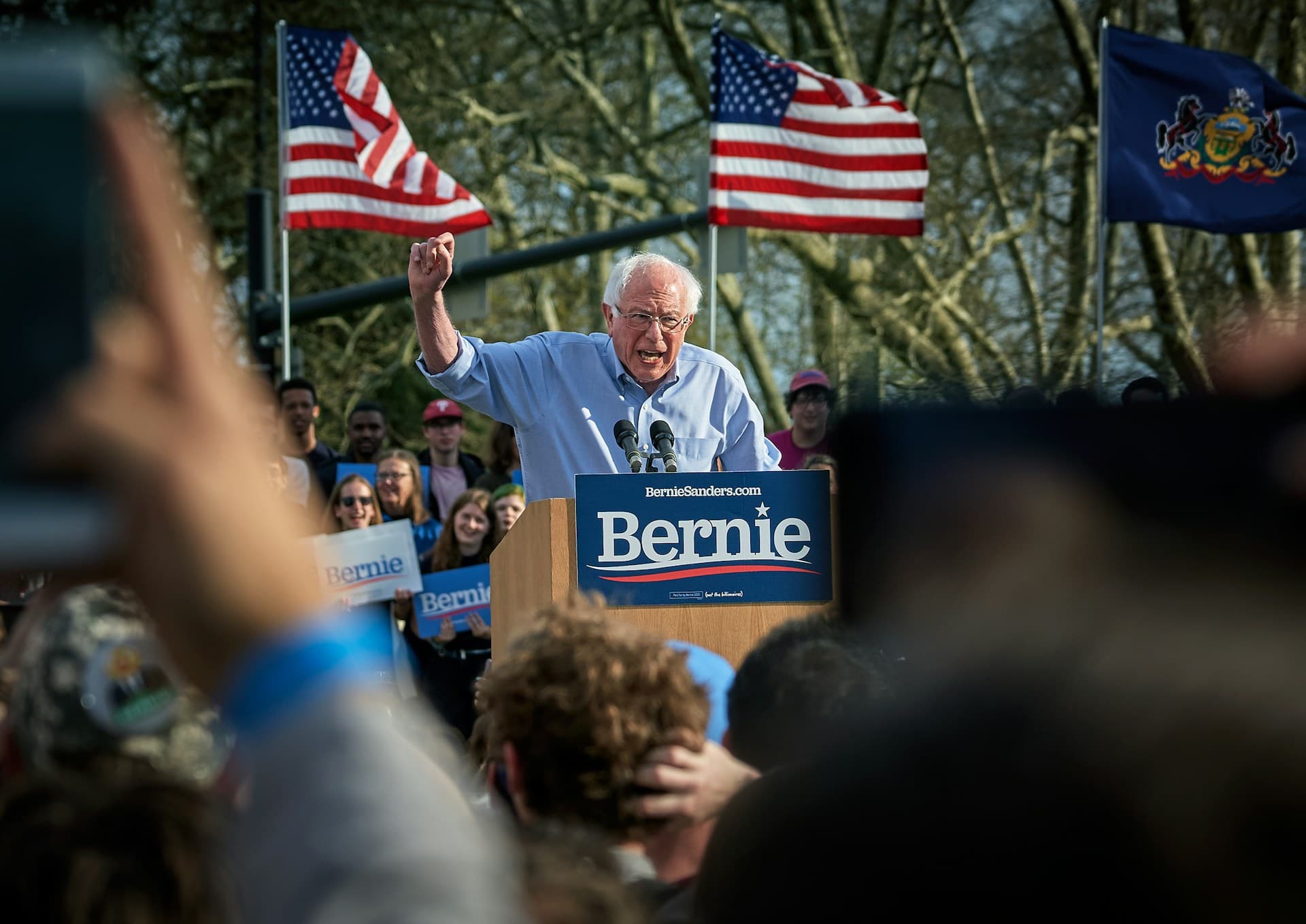 Bernie Sanders on the campaign trail. 
