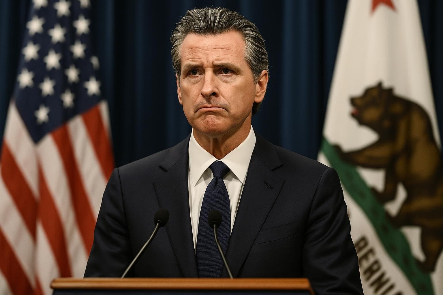 Gavin Newsom frowning