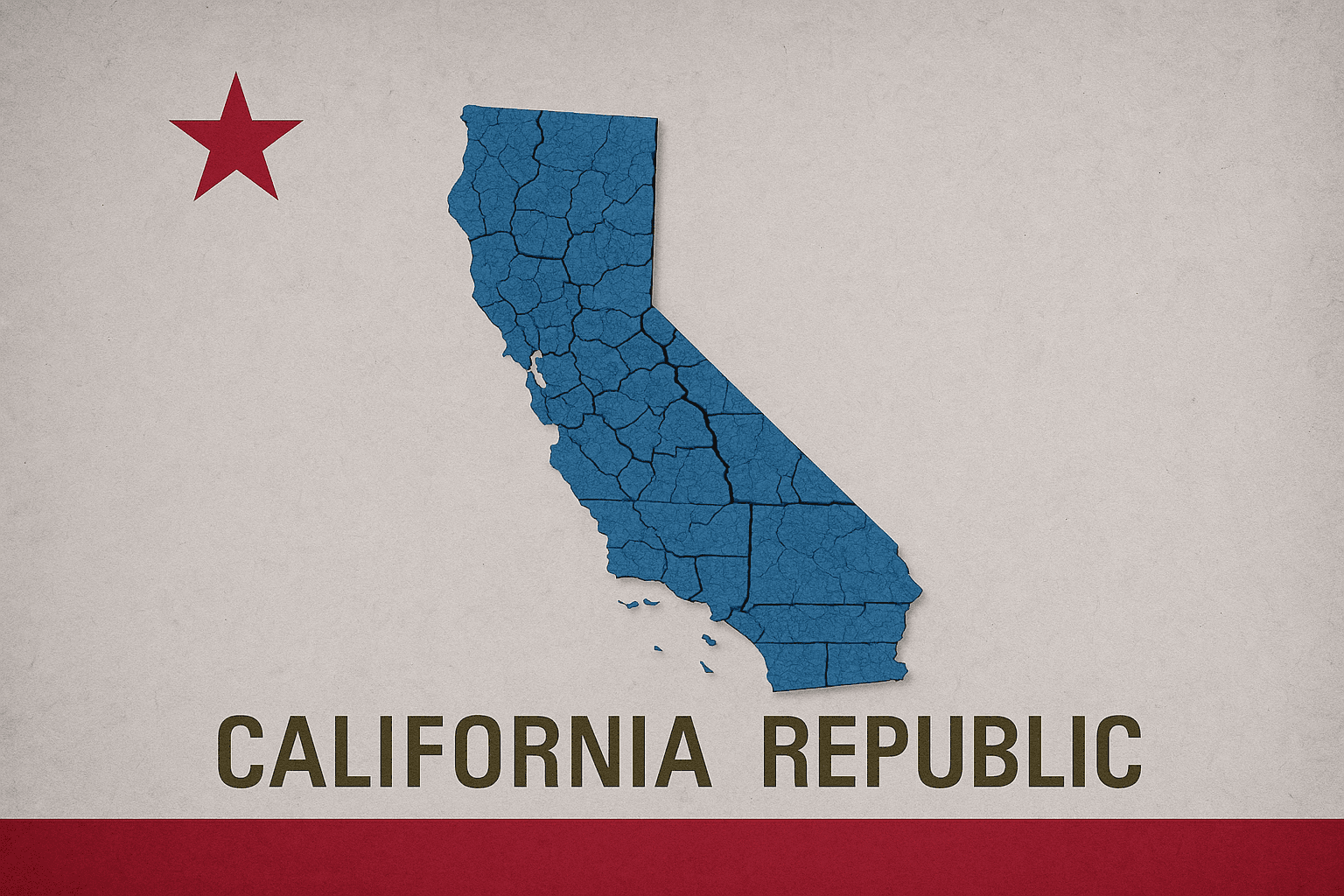 broken california map 