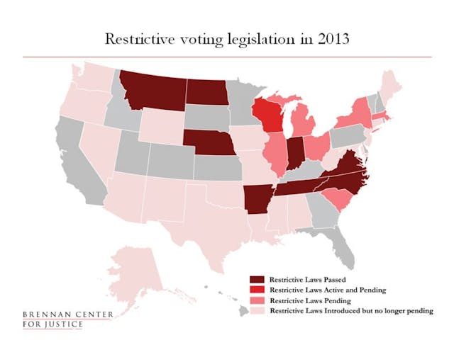 Report Finds 33 States Introduced 'Restrictive' Voting Bills in 2013
