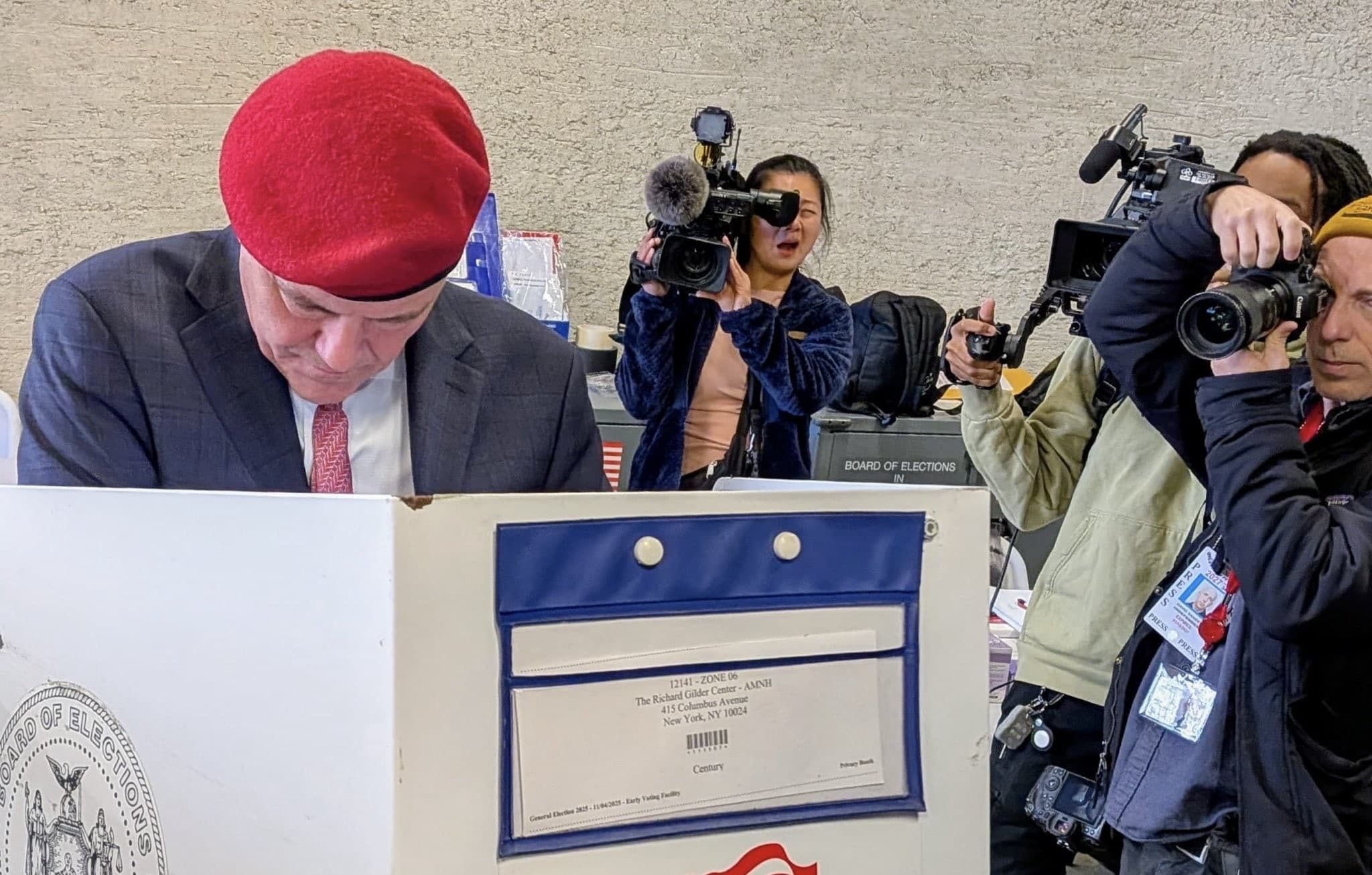 Curtis Sliwa voting.
