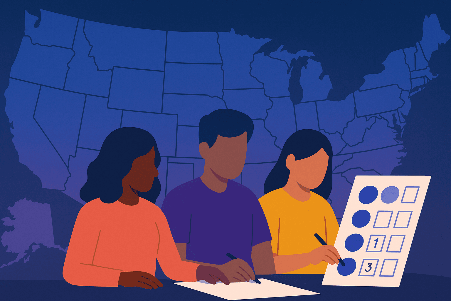 Ranked choice voting's use nationwide.