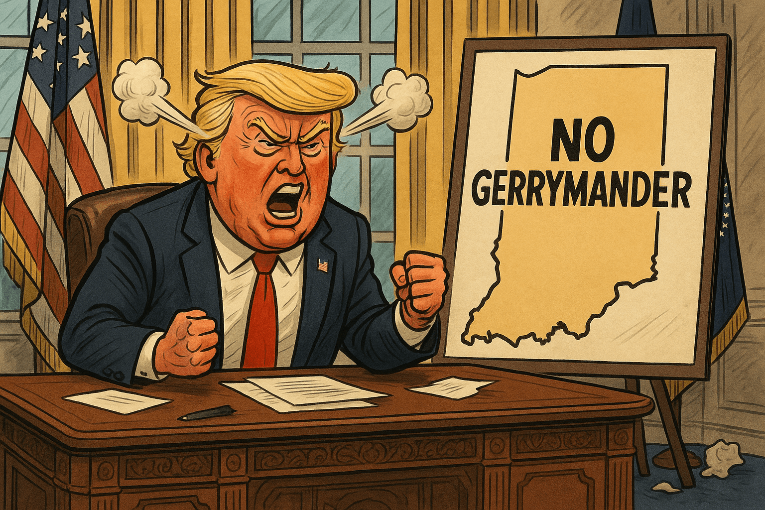 Trump Big Mad that Indiana Republicans Won’t Fight His Gerrymandering War